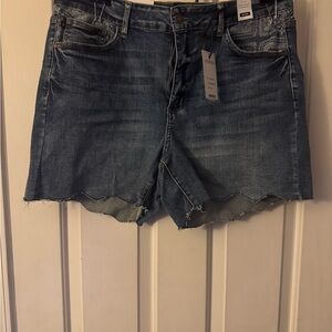 Judy Blue Dark Wash Distressed Denim Shorts